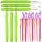 9 Pieces Knitting Loom Hook Crochet Needle Hook with Convenient Rubber Handles and Large Eye Plastic Sewing Needles for Knifty Knitting Knitter Crafts